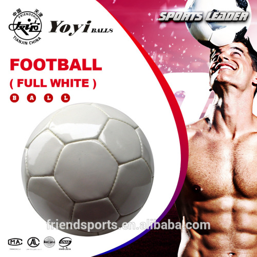 white color hand stitched PU football with your design logo