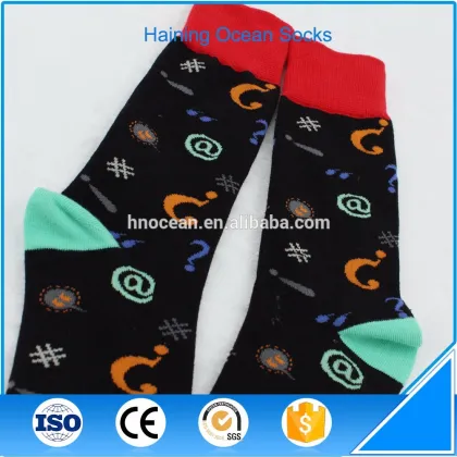 Special punctuation flower jacquard men socks