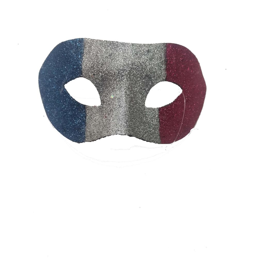 Costume de masque à rayures en trois couleurs pour une balle masquée