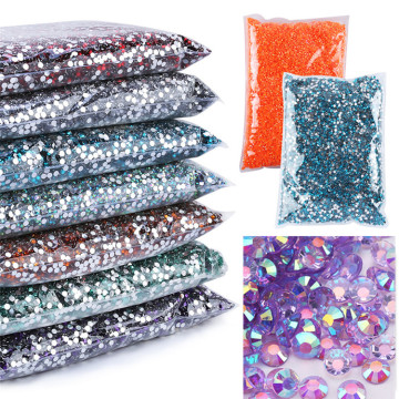 High-Quality Bulk Crystal AB Diamond Flatback Rhinestones for Nail Art: Non-Hotfix and Resin Compatible