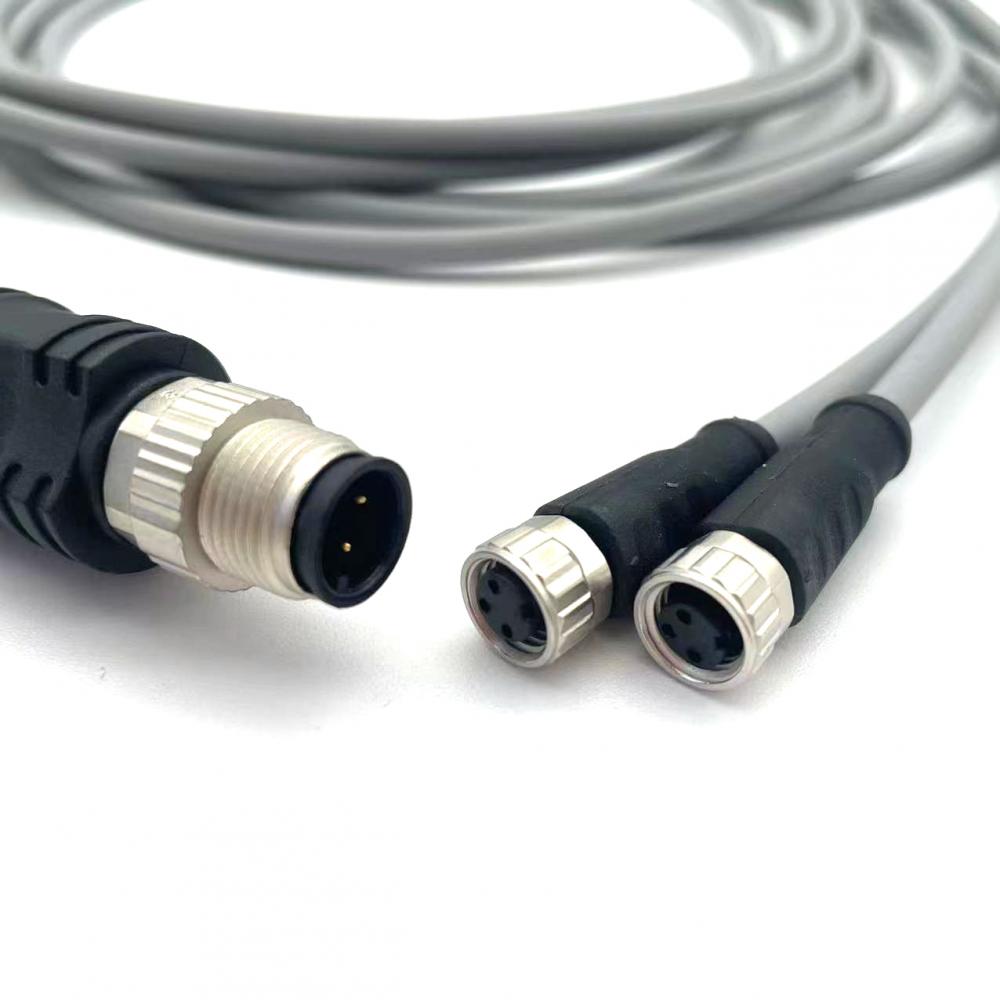 M12 to M8 Y type grey cable