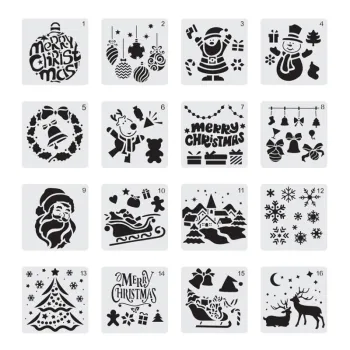 Christmas Stencil for Plastic Craft Art: Drawing, Painting, and Spraying