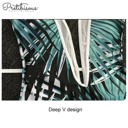 Women's printed swimwear one piece swimsuit