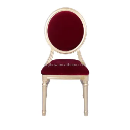Resin Round back velvet cushion louis wedding chair for party  rental
