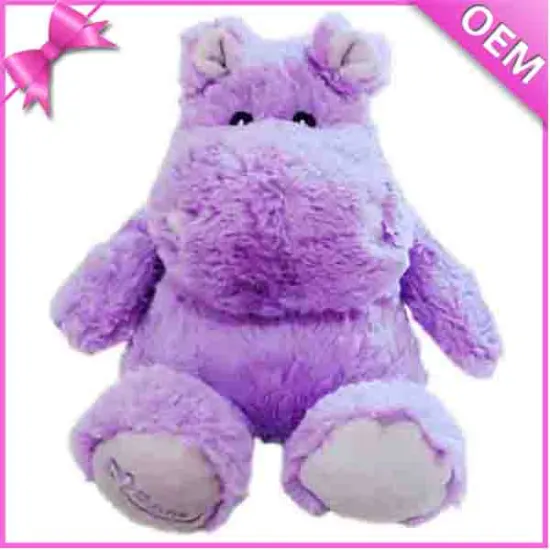 10" Sitting Purple Color Soft Hippo Plush Toy, Plush Hippo Toys, Plush Purple Hippo