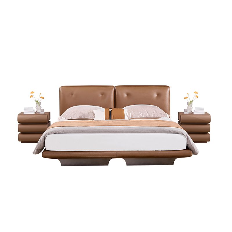 Dylan Bed - Caramel Leather Upholstery Detail