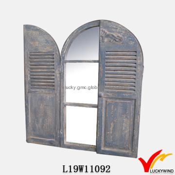 Antique Wooden Frame Shutter With Mirror hot