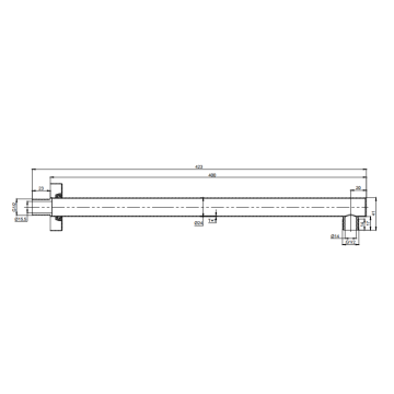 Braccio doccia / tubo tondo in ottone nero opaco