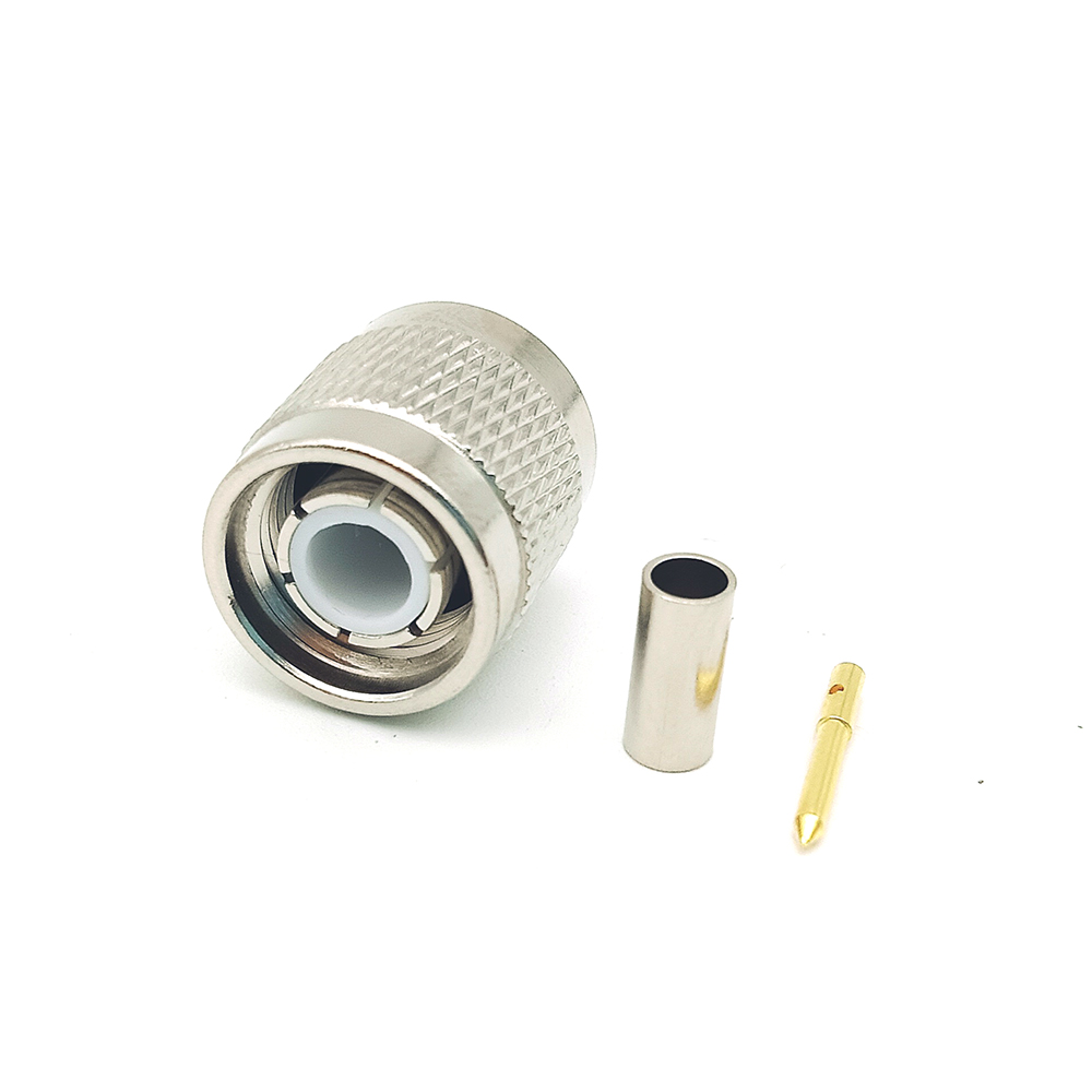 Crimp Solder Attachment Straight TNC Male Coaxial Connector