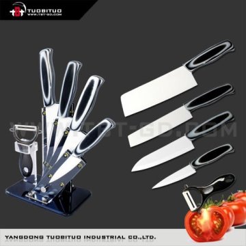 5 Pcs Ceramic kitchen knives with pakka wood handle