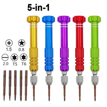 5-in-1 Mobile Phone Cr-V Steel Repair Disassemble Tools - Mini Screw Driver Set