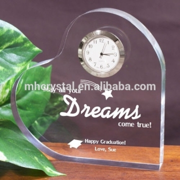 Personalized Glass Keepsake Heart Clock MH-C0172