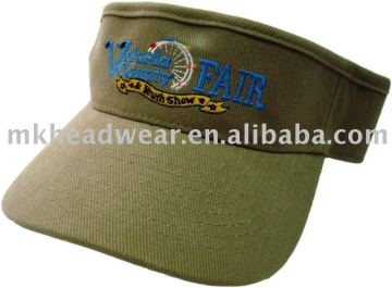 dark green color sun visor with embroidery logo