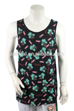 100%cotton men's fashion pinrting tank top