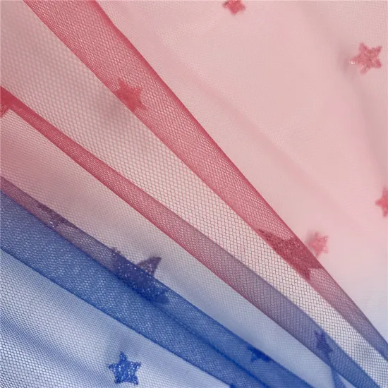 100% Polyester Fancy Rainbow Tulle for Decoration