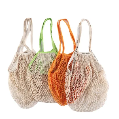 Wholesale Eco-Friendly Foldable Cotton Net Shopping Tote Bags
