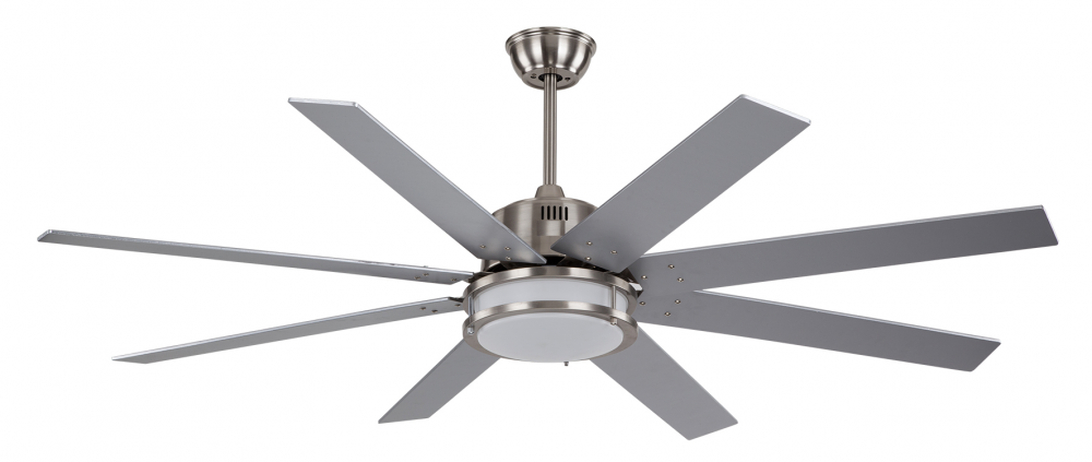 6-Blades Silver Decorative Ceiling Fan with Light