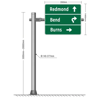 Factory Direct Chinese T-Shape Multifunctional 6 Meter Traffic Sign Pole