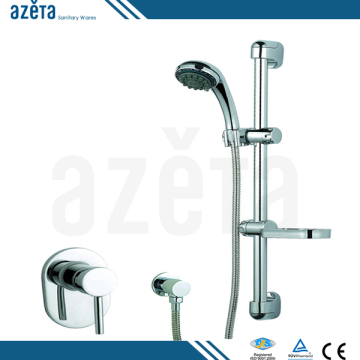 Bathroom In-Wall Mounted Shower Faucet With Sliding Bar Concealed Bath Shower Mixer Set
