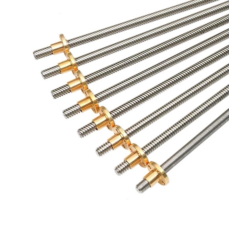 Stainless Steel TR8 T5 T6 T8 T10 T12 3D Printer Trapezoidal Screw Lead Screw with Brass Nut