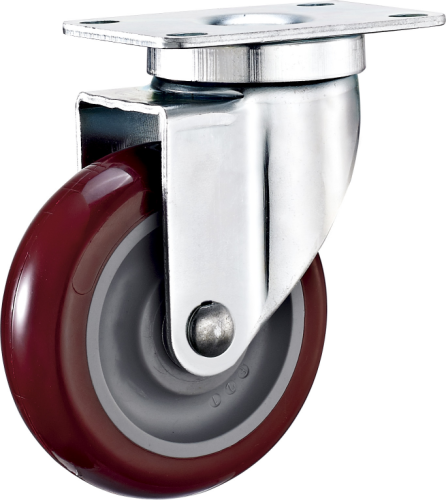 Elektroforesis cahaya sederhana Amerika Plat atas plat tanpa brake Pu annular Ball Bearing Caster Wheel