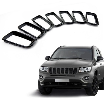 Black Circle Front Crade wkładki dla jeep kompas 2011-2016 - 7pcs/set