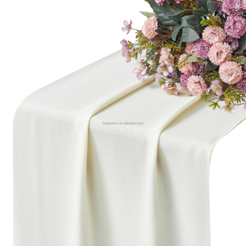 2023 Best Welcome Fashion Polyester Solid White Table Runner for Dining Weddings
