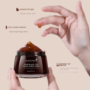 OEM Bangwei Private Label Black Tea Full Face Moisturizing Sleeping Mask