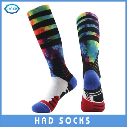 Men Fashion 3D/Digital Printing Coolmax Functional Basketball Sport Socks