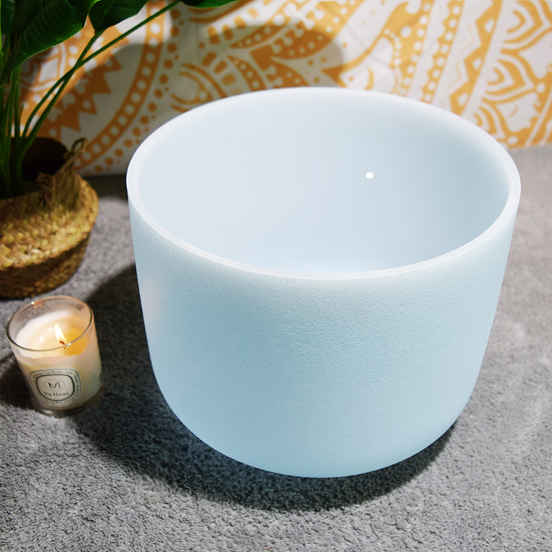 Q're energysound chakra frosted quartz crystal singing bowl