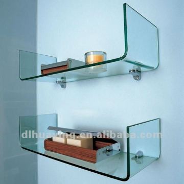 Clear Tempered Curved Glass Shelf