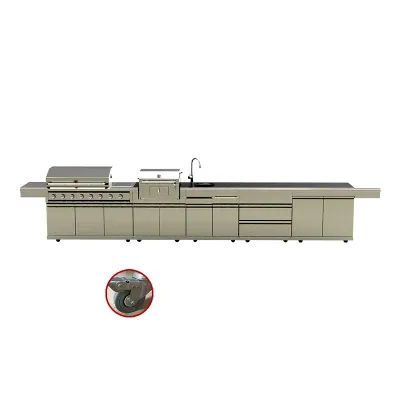 BBQ Charcoal Grill Commercial Kitchen Cabinet with Sink