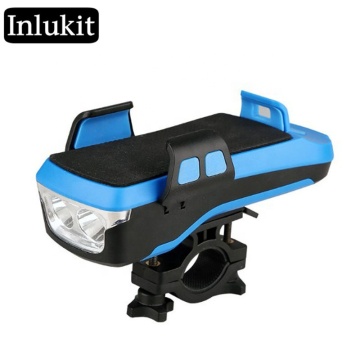 USB -Laderad -Fahrrad -Frontlicht mit Mobiltelefonhalter und Hornfunktion