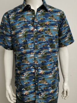 Camicia da uomo in viscosa con stampa tie dyed