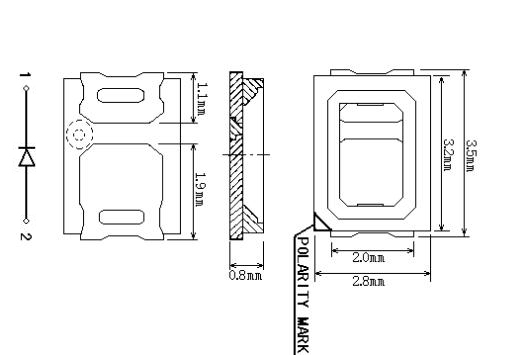 Size of 2835 IR led