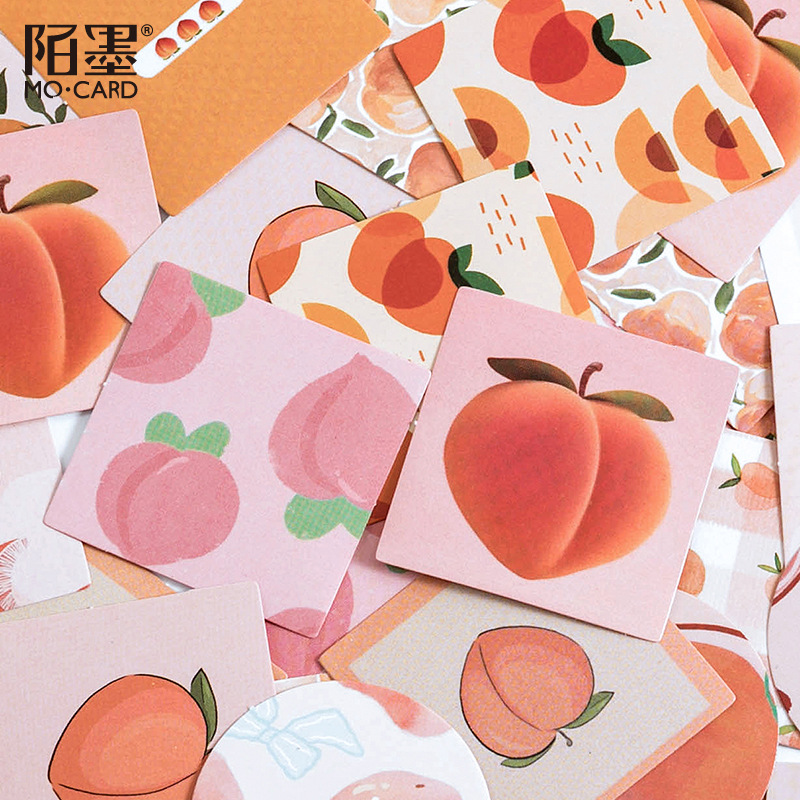 46pcs /Pack Fresh Pink Peach Paper Decorative Stickers Phone Dairy Adhesive Stickers Kids Gift