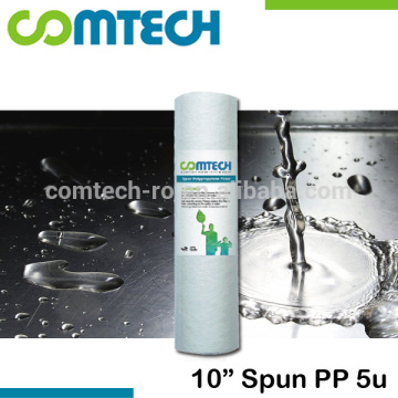10 Inch Spun PP 5 Micron Water Filter Cartridge for RO Water System Pre-Filtration