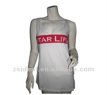 Fashion ladies' single jersey cotton tank tops