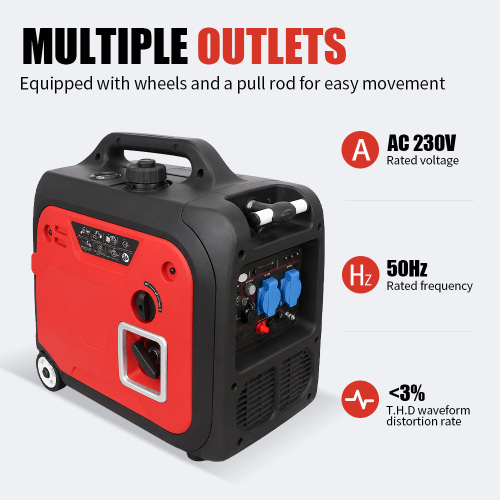 Generador inversor de gasolina silencioso portátil de 3,5 kW
