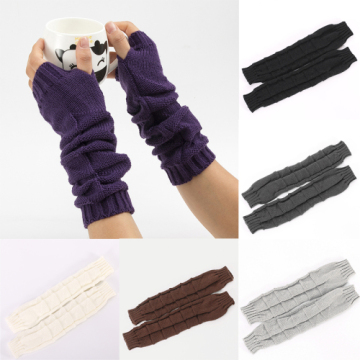 Female Gloves Causal Women's Gloves Twist Fingerless Gloves Winter Arm Warmer Long Knit Mitten For Women Handschoen