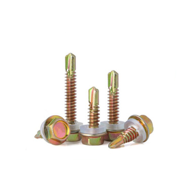 Hexagon Screw Head Size Galvanized Hexagonal Head Self Drilling Screw with Washer Supplier
