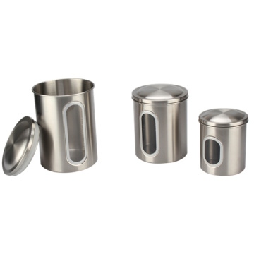 Household Stainless Steel Canister With Window