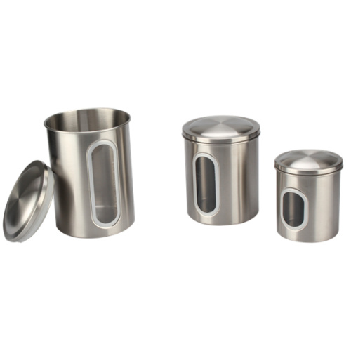 Household Stainless Steel Canister With Window