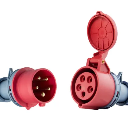 32A Industrial EV Connectors with Protective Cover - Waterproof AC EV Charger Converter