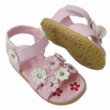 Baby/Infant/PU Sandals with TPR Sole and Flower Design