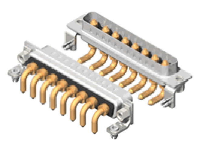 8W8 D-Sub High Current Male Connector Right Angle