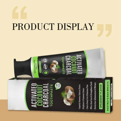 Private Label Fresh Mint Flavor Organic Coconut Charcoal Whitening Toothpaste