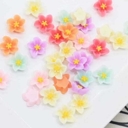 Mixed Color Cute Flower Shaped Resin Flat Back Cabochon For Handmade Craftwrok Decoration Charms Garment Hair Accessories