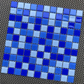 Пул кристалл стекло мозаика синий лист