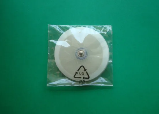 White 50mm Diameter Silicone Rubber Self Adhesive Electrodes, Round Medical Electrode Pads For Relieving Pain